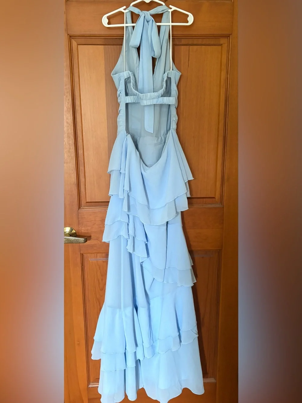 Hello Molly Light Blue Tiered Maxi Dress - Picture 4 of 10